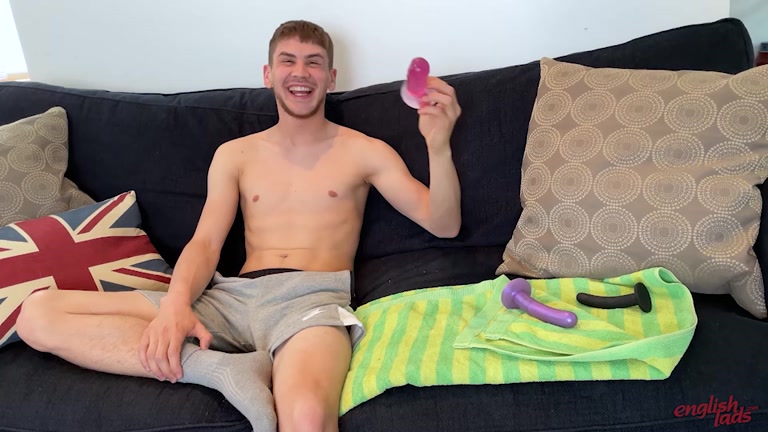 Sexy Lad with Chin Scruff Select a Dildo To Play With