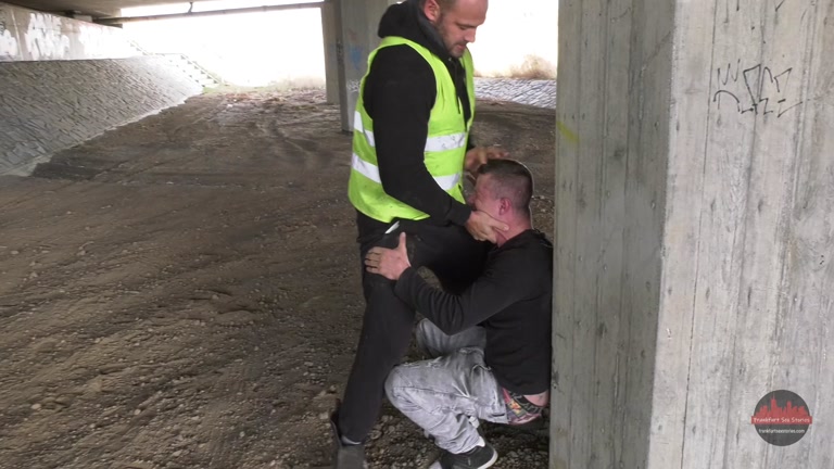 Construction Worker Gets Head Under Highway Overpass