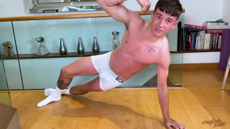 English Lad Shows Off His Smooth & Sunburnt Body in Underwear