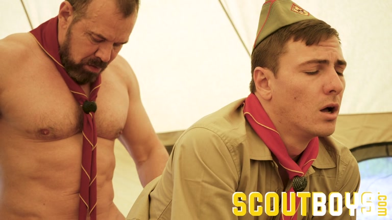 Scoutmaster Unbuttons Young Lad's Shorts & Fucks Him Doggy Style