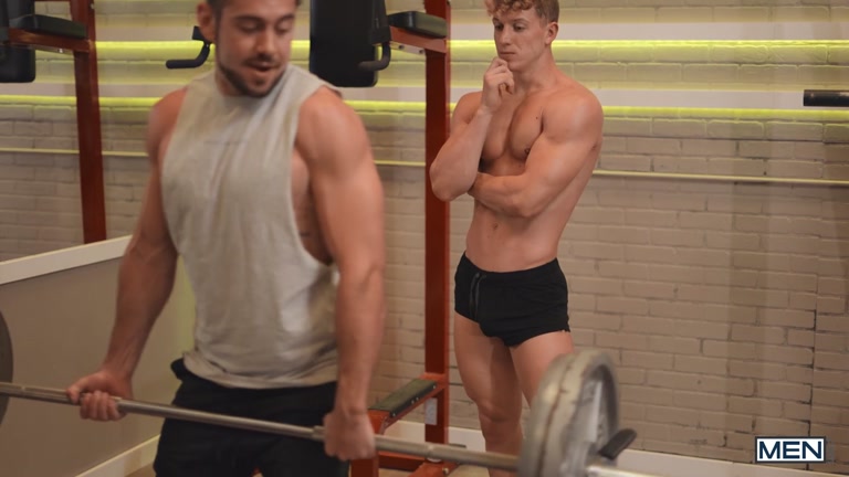 Blond Jock Gets Fucked by His Trainer in Gym Locker Room