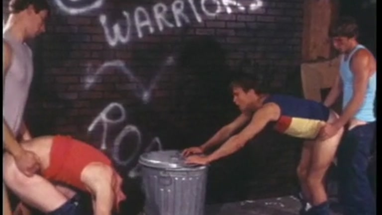 Back Alley Fuck Over Garbage Cans with 4 Horny Guys