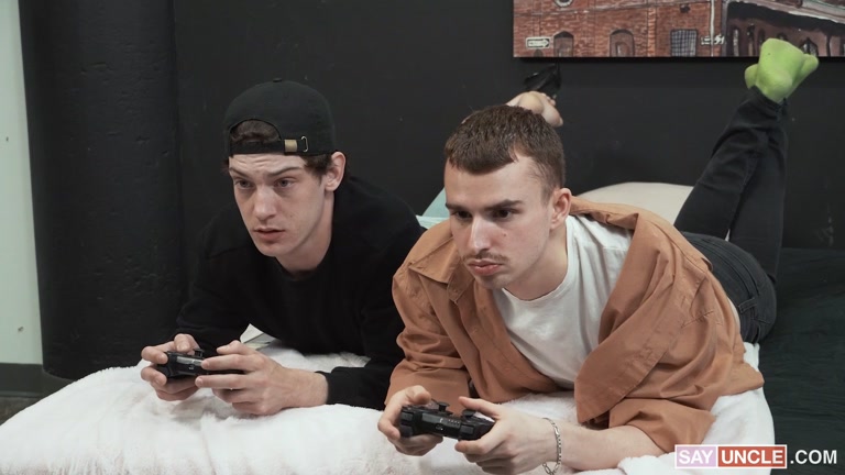 Young Gamers Swap Dads & Get Fucked Side by Side