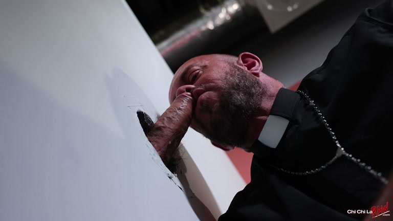 Furry Boy & Priest Blow Each Other at Toilet Glory Hole