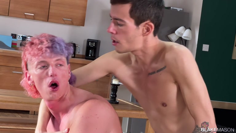 twink with purple & pink hair gets fucked