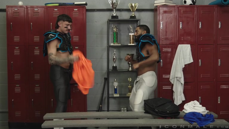 Football Team Mates Rip Off Their Gear & Fuck in Locker Room