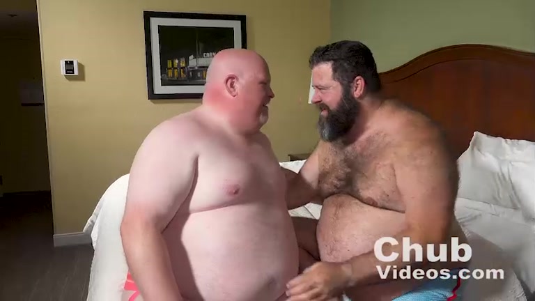 Hairy Bearded Daddy Fucks Bald Chub & He Loves It