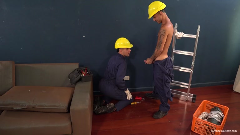 Latin Hard Hat Workers Do Some Bareback Fucking