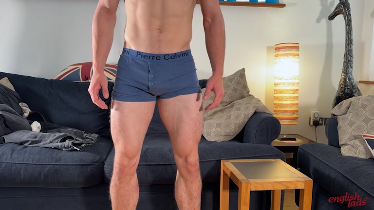 Chiseled, Smooth & Muscular Young Lad Shows Off His Thick Thighs