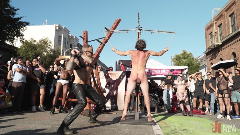 Bound Man Gets Balls Pounded with a Sledge Hammer