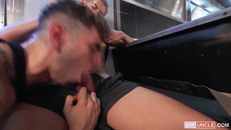 Latin Hunk Fucks Younger Guy Right on the Subway