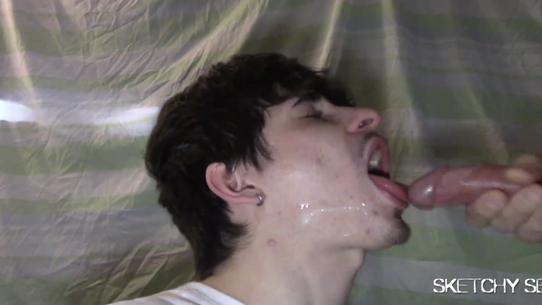 Cock Pig Takes Another Load of Sperm in His Mouth