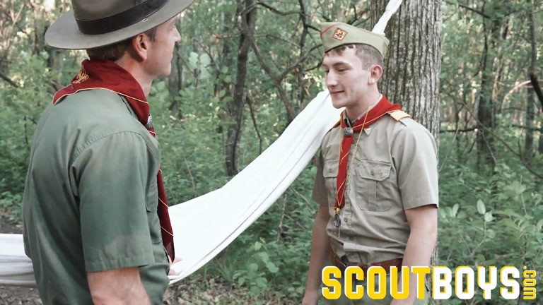 Young Scout's Hole Opens for Blond Leader's Big Cock