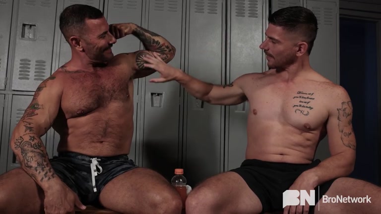 Jock Likes Hairy Hunk's Biceps, He Likes Stud Big Jockstrap Bulge