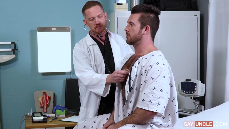 Hairy Hunk Sees His Doctor Because He Came When His Girlfriend Fingered His Hole