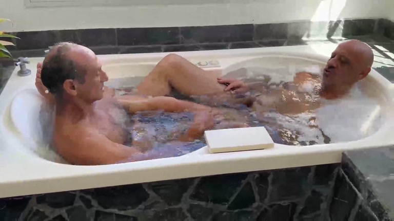 Nosy Old Man Spies on Neighbors Having Bathtub Sex