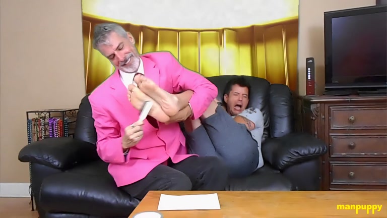 Crazy Tickling Show Between Older Man & His Young Lover