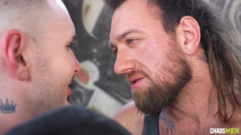 Long-Haired Furry Man Fucks Bald Stud Caught in His Secret Lair