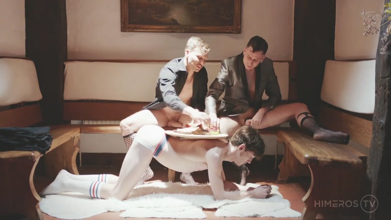 Tops Use Twink as Coffee Table Then Fuck His Holes