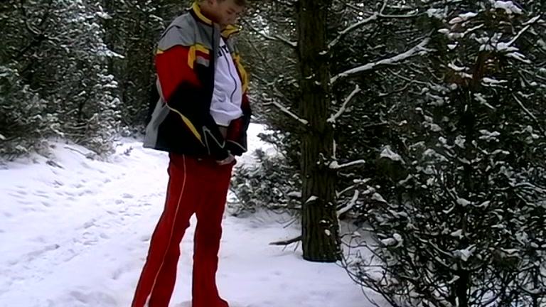 Skier Pisses in Snow Then Heads Inside to Stroke