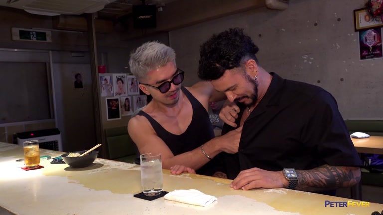 Inked Stud Picks Up Asian Boy for Sex at Restaurant 