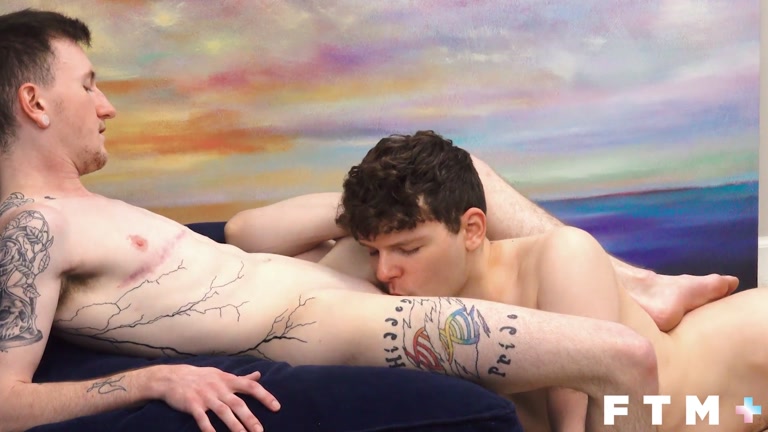 Trans Cutie Gets Twink's Monster Cock Ready for Pussy Fucking