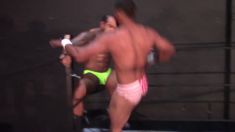 Black Wrestlers Go Toe to Toe in the Ring & Bust Each Other's Balls
