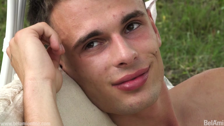 Handsome Stud Gets Naked & Hard on Outdoor Bed