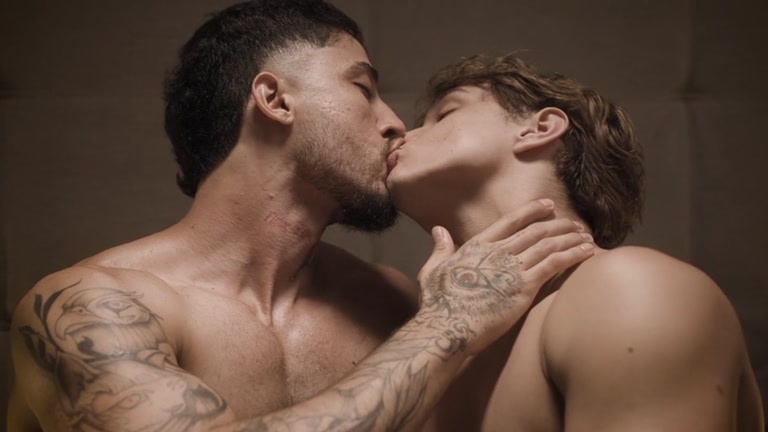 Inked Chiseled Hunk Makes Loves to His Younger Brazilian Lover