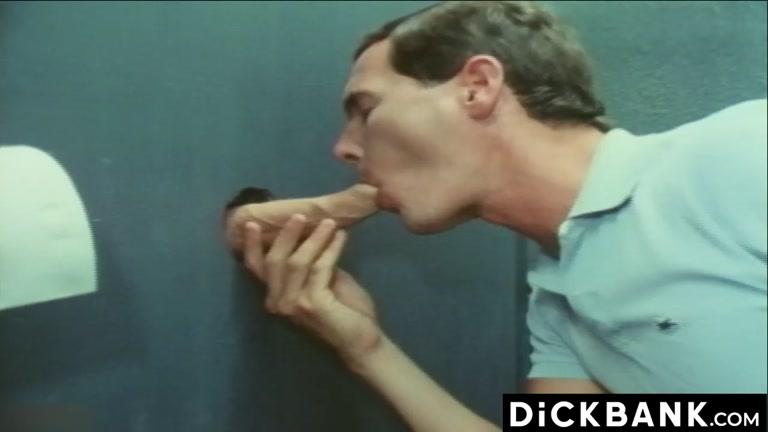 Blond Man Fees on Huge Dick in Public Toilet Glory Hole