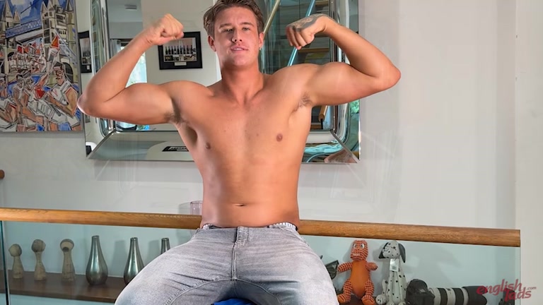 Inked Scottish Boy Flexes & Gropes his Underwear Bulge