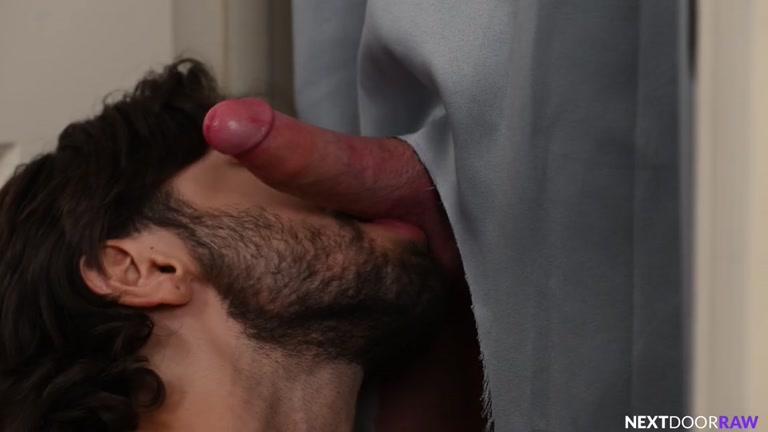 Hung Uses a Make-Shift Glory Hole to Fuck His Roommate's Ass