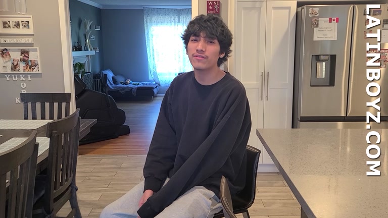 Mexican Twink Strokes His Large Cock & Makes His Balls Bounce